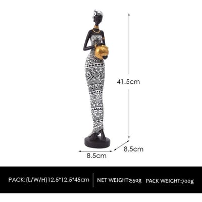 Ornements Rétro Femmes Noires Africaines Créatifs Art Maison Figurine Sculpture Modèle Décoration Meuble TV Entrée Pièce