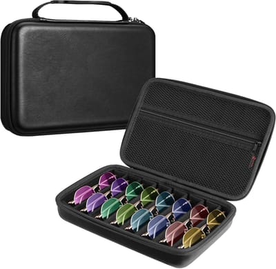 Hardcase brillenorganiser met 8 verstelbare vakken voor het opbergen van meerdere brillen en zonnebrillen, ideaal voor thuis en onderweg