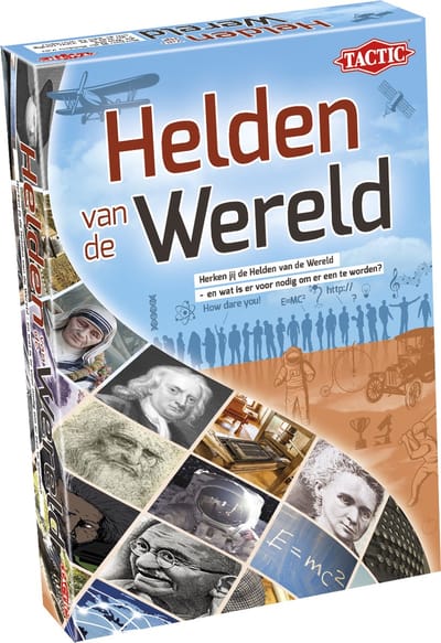 Tactic Helden van de Wereld – Educatief spel – Leer wereldberoemde personen – 185 Kaarten – 6 Speelborden met werelddelen