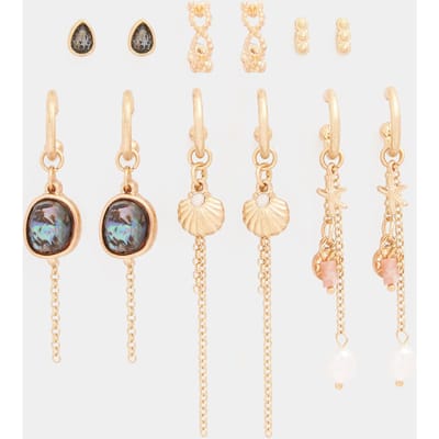 Yours Set Van 6 Goudkleurige Hoepel En Oorknopjes Setsize One Size
