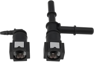 Dailygoods- Brandstofslangaansluiting T-stuk 90° - Barb-aansluiting - Drie-weg connector - Kunststof - Diameter 7,89 mm - Geschikt voor diverse voertuigen - Brandstofconnector