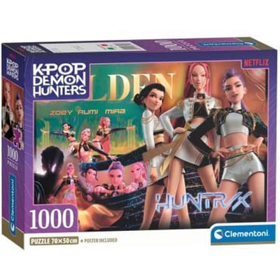 K-Pop Demon Hunters Puzzel 1000 Stukjes van Clementoni Compact - Kpop Huntrix - K Pop Legpuzzel Hobby Cadeau voor Kinderen vanaf 6 Jaar