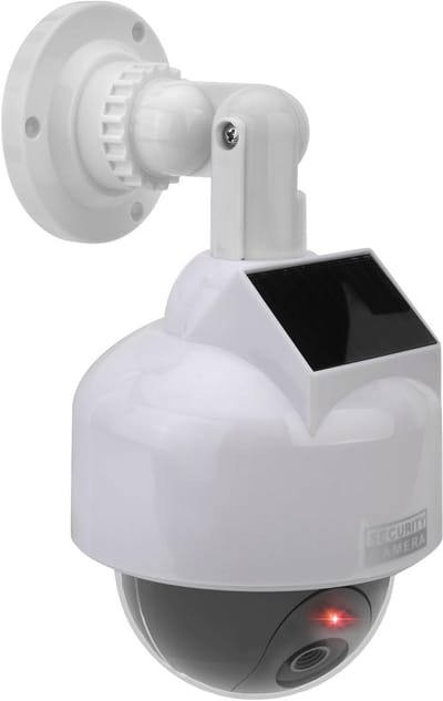 Nep Koepelcamera - Dummy Camera - Beveiliging Afschrikken - Zonne-energie Aangedreven - 24 x 12.4 x 12.4 cm - Wit