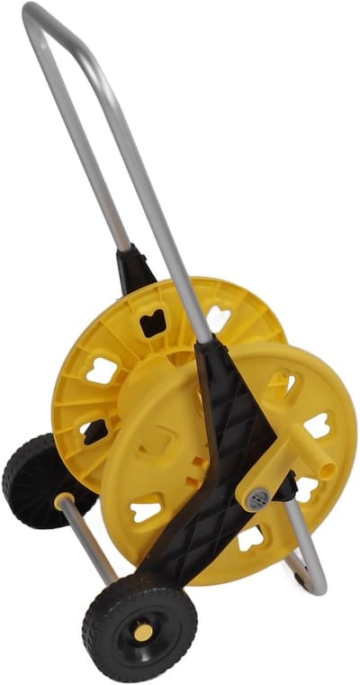 Hose Reel Trolley - Slanghaspel Kar - Tuinieren - Zelfnivellerend - 60 meter slang - Geel