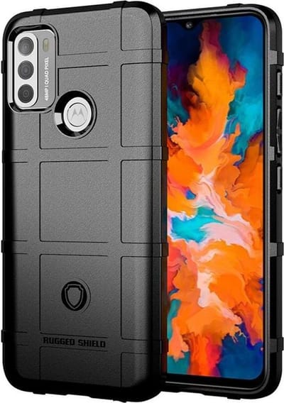 MobyDefend Hoesje - Geschikt voor Motorola Moto G50 - Rugged Shield TPU Backcover - Zwart