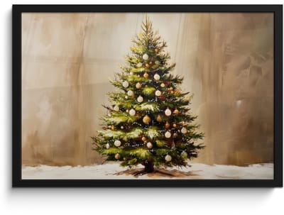 Poster in lijst - Fotolijst 60x40 cm - Posters - Kerst - Sfeer - Groen - Posterlijst zwart - Decoratie - Wanddecoratie woonkamer - Muurdecoratie slaapkamer - Kerstversiering - Kerstdecoratie voor binnen - Kerstmis