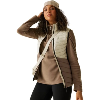 Leedre hybride lichtgewicht gilet bodywarmer voor dames