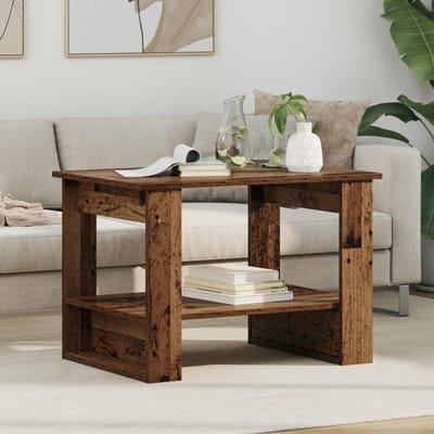 vidaXL - Salontafel - Oudhout - 72 - x - 50 - x - 50 - cm - Bewerkt - hout