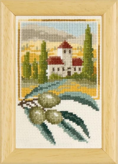 Vervaco - Miniatuur telpakket kit - Toscaanse olijven - PN-0144861 - Borduren - Borduurpakket - Borduurpakket volwassenen - Borduurpakket kind