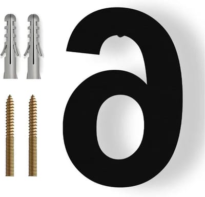 Huisnummer Zwart - Adresbord Buiten - Adres Identificatie - Vetgedrukte Lettertypen - 15cm - Zwart