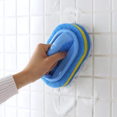 Spons Schoonmaakborstel Met Handvat Voor - Keuken Badkamer  - Draagbare Scrub Borstel - Multifunctionele Spons Borstel
