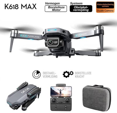 OKYUK Mini Drone - Drone met 4K Camera - 180° Elektrisch Verstelbare Lens - Driezijdige Obstakelvermijding - Borstelloze Motor - Grijs - Geschikt voor Kinderen en Beginnende Volwassenen