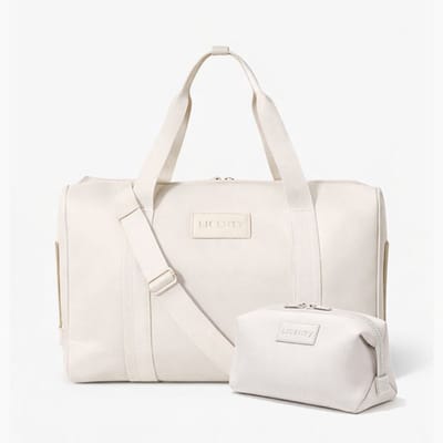 Beige Reistas met toilettas - Uitbreidbare & waterdichte tas en etui