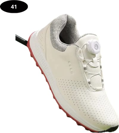 Bovista Golfschoenen Heren - Sneakers - Golfkleding - Golfschoenen Antislip - Waterdicht - Golfen - Wit & Rood 41