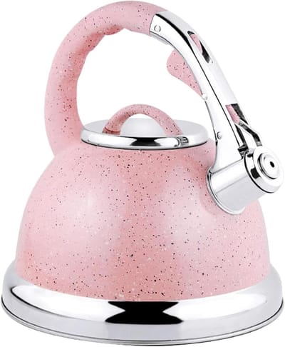 Waterketel Roestvrij Staal - Theeketel Fluitketel - Water Koken - Hoebaar Fluitje - 3.5L Capaciteit - Roze