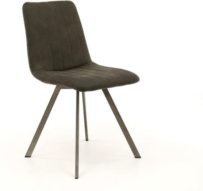 AnLi Style Eetkamerstoel gestreept plat frame Antraciet