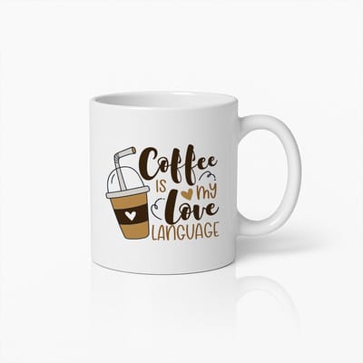 Coffee Is My Love Language Mok 330ml – Leuke Koffiebeker Cadeau voor Koffieliefhebbers, Vrienden & Stellen