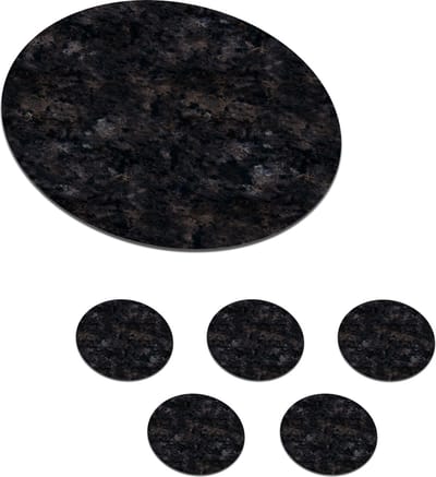 Onderzetters voor glazen - Rond - Marmer - Graniet - Design - 10x10 cm - Glasonderzetters - 6 stuks