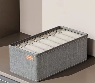 Without Lemon - Set van 2 - Ondergoed Organizer - 7 vakken - Opberger - Verdeler - Lade - 32x16x11CM - Licht Grijs