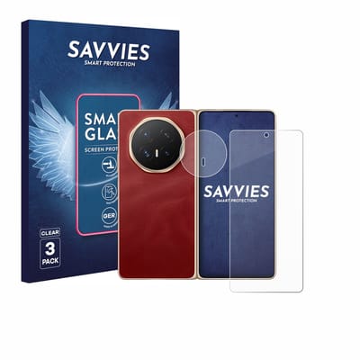 3 Stuks Savvies Screenprotector - geschikt voor Honor Magic V6 (Voor+Camera) - beschermfolie glas transparant