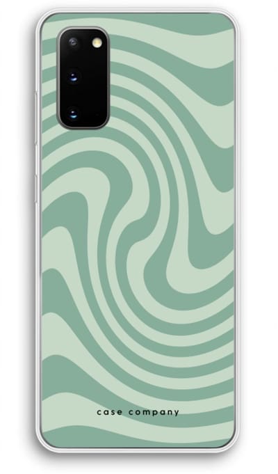 Case Company® - Hoesje geschikt voor Samsung Galaxy S20 hoesje - Swirl Groen - Soft Cover Telefoonhoesje - Bescherming aan alle Kanten en Schermrand