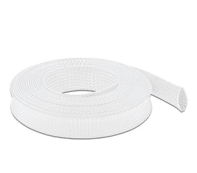 Gevlochten mouw rekbare 10 m x 25 mm wit