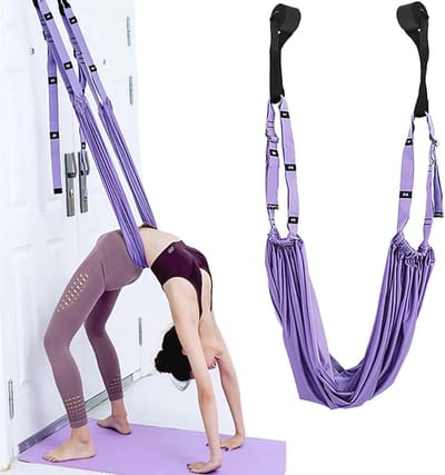 Yogariem en Stretchband voor Flexibiliteit en Krachttraining - Paars