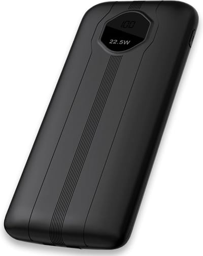 DrPhone PowerChargeX - Nood 10000mAh Powerbank - 22.5W - Ingebouwde Lightning & Type-C Kabel - Overcharge Bescherming - LED-Indicator - Zwart
