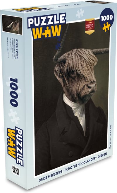 Puzzel Oude Meesters - Schotse Hooglander - Dieren - Legpuzzel - Puzzel 1000 stukjes volwassenen