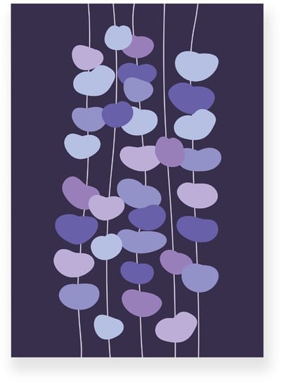 Poster 20x30 cm - Eucalyptus Takken - Planten - Paars - Lila - Minimalistisch - Botanisch - Muurdecoratie - Wanddecoratie