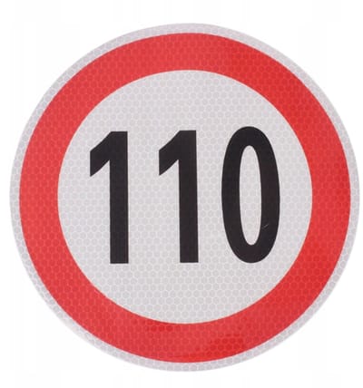 maximale snelheidssticker 110 km/h - snelheid sticker 200 mm - snelheidsbeperking sticker - klasse 2