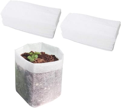 Kweekzakken Tuinieren - Zaailingpotten Niet-geweven - Planten Starten - Goede Wortelgroei - 100 Stuks 14x19 cm - Wit