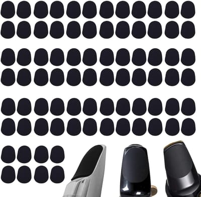 80 Stuks Nozzle Kussens 0.5mm voor Alto en Tenor Saxofoon - Rubber Nozzle Patches en Silicone Wicker Accessoires voor Klarinet en Saxofoon (Zwart)