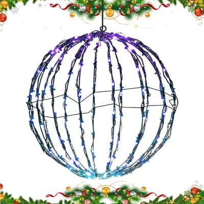 Lichtsnoer met bollen - Decoratieve lampen - Feestelijke decoratie - Ruimtebesparend ontwerp - 40 x 40 cm - Koud wit