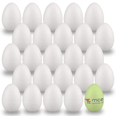Piepschuim Eieren 6 cm - 25 Stuks voor Knutselen en Decoreren met Pasen
