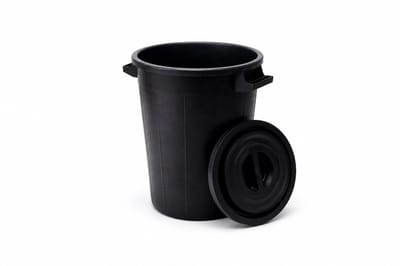 Buitenprullenbak - 50 liter - Afvalbak buiten - Afvalton met deksel - Vuilnisbak - Afvalemmer - Zwart
