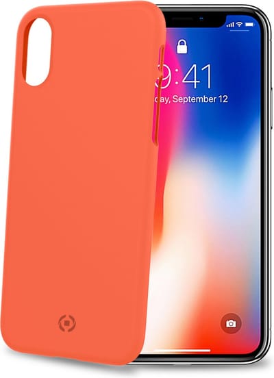 Celly - Shock Back Cover iPhone X/Xs - Kunststof - Oranje -