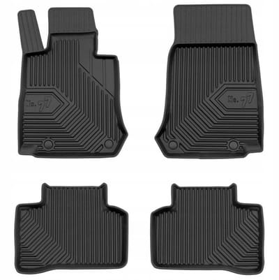 Frogum No.77 Luxe Rubberen Automatten Set - Geschikt voor MERCEDES GLC (X253) 2015-2022 - 4-delig - Perfecte Pasvorm - Geurloos TPE - 4 cm Hoge Rand - Zwart