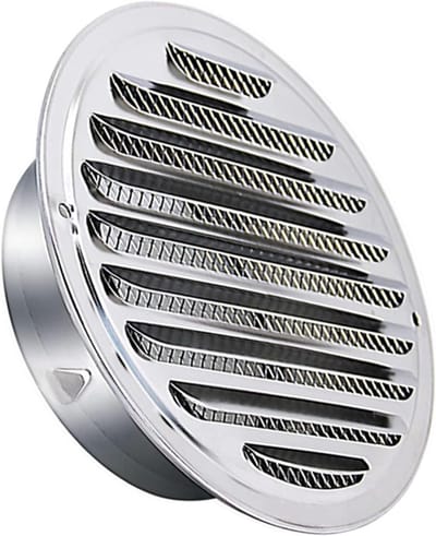 Ronde Muur Luchtopening - Ventilatie Rooster - Afvoeren Lucht - Met Ingebouwd Gaas - 250mm - Zilver