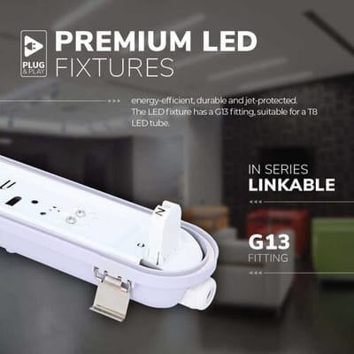 HOFTRONIC Ecoseries - LED TL armatuur 150cm IP65 - 6000K - 24 Watt 4800 lumen (200lm/W) - Flikkervrij koppelbaar - T8 G13 fitting