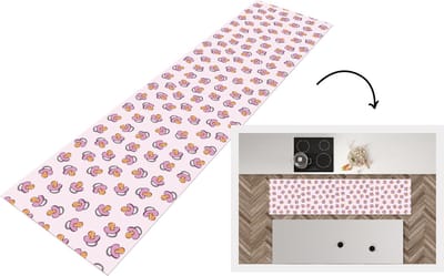 Keukenloper - Loper keuken - Speen - Patronen - Roze - 200x50 cm - Keukenloper vinyl