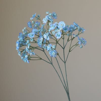 Mini chrysant - lichtblauw - zijden bloemen - 3 stelen - onderhoudsvrij - 71 cm - kunstbloemen