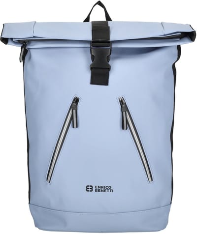 Enrico Benetti Bergen Waterafstotende Rolltop Laptoprugzak met 17 inch Laptopvak - Rugzak 22 Liter - Jeansblauw