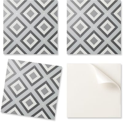 Pak zelfklevende vinyltegels met geometrisch ruitpatroon 9x30x30 cm