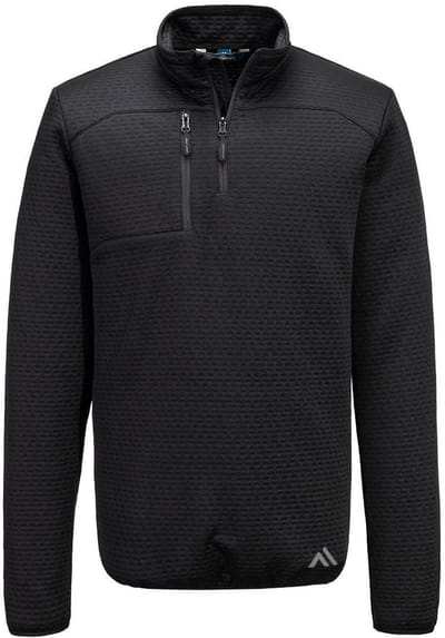 Portwest KX3 Sport Textured Sweatshirt met 1/4 rits KX376 - Zwart - L