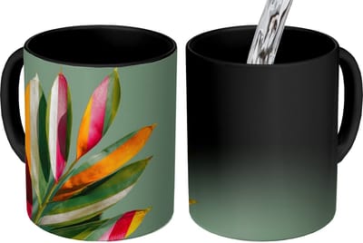 Magische Mok - Foto op Warmte Mokken - Koffiemok - Bladeren - Tak - Kleurrijk - Magic Mok - Beker - 350 ML - Theemok