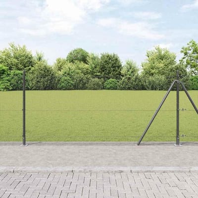 Grijze Hekpalen - Stalen Palen - Tuin Afbakenen - Poedercoating - 10 x 1 m - Grijs