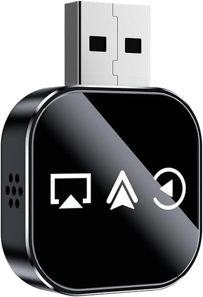 Draadloze Auto Adapter - Slimme Converter - Veilig Rijden - Automatische Verbinding - Compact Formaat - Zwart