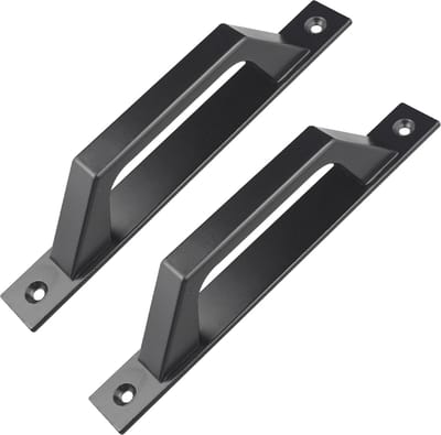 Schuifdeurgreep voor zware lasten, 200 mm (2 stuks) | massief gegoten aluminium | matzwart | roestvrij industrieel beslag voor schuurdeuren, tuindeuren en binnendeuren | 20 inch handgreep