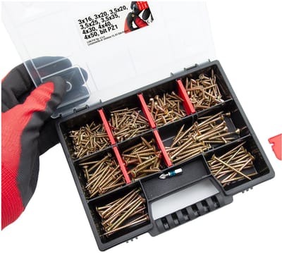LUN FIX - Houtschroeven - 325 stuks - met koffer - assortimentsdoos
